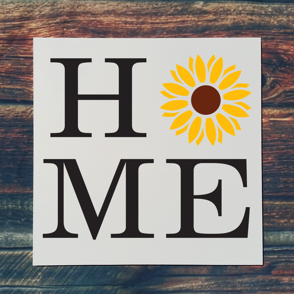 "Home“ with sunflower on 16x16 board